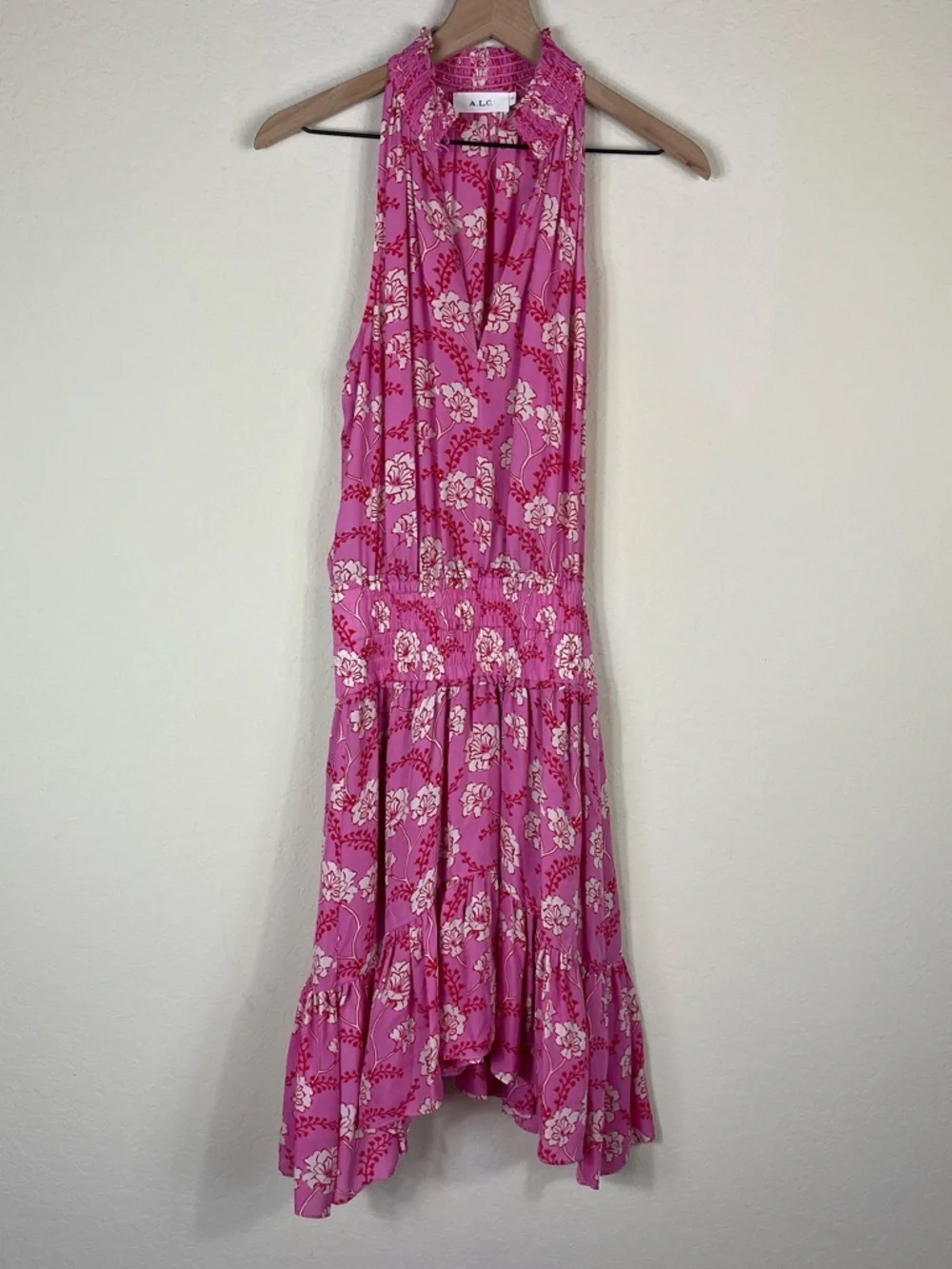 ALC Cody Silk Floral Halter Dress Pink Size 4 - Picture 3 of 8